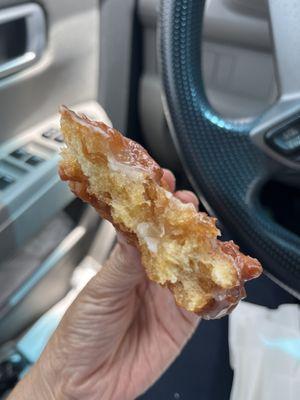 Too oily apple fritter.