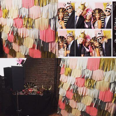 Super cool custom made backdrop for wedding at Dumbo Loft near Brooklyn Bridge park.