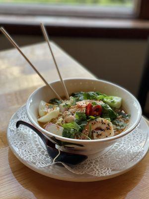 Spicy miso shrimp ramen