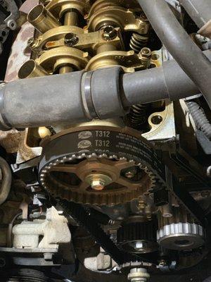 Installing new timing belt