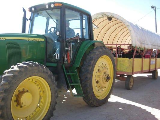 Hayride out to the pumpkin patch