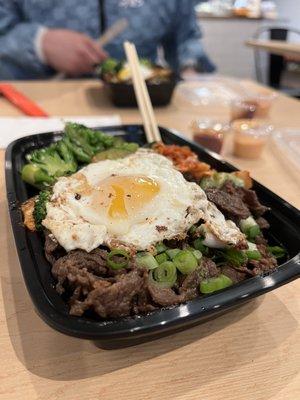 Korean steak, fried egg, and all the deliciousness