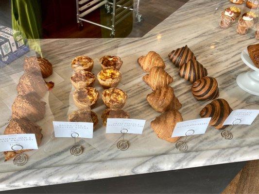 Pastries! Read the labels... and wow, look at their very own special twist on pain au chocolat!