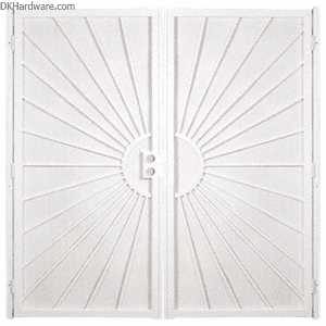 white double security door 
with steel screen to keep insect out
72" 64" 60"x 80" black & white
