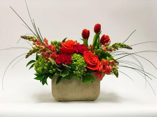 Urban Oasis BBY7 $90.00 Bold orange design with roses and tulips