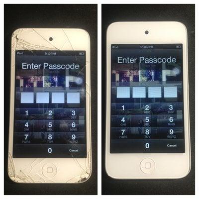 iPod touch 4th gen before/after repair