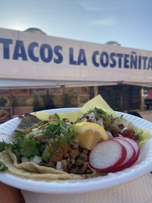 Tacos infront of the stand