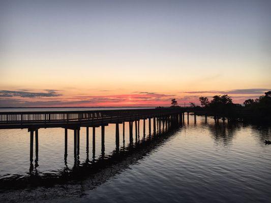 Boardwalk at sunset.