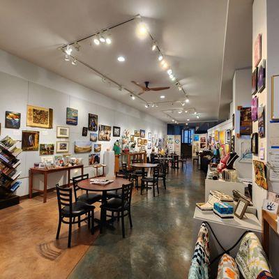 local art by over 30 local artists displayed throughout the gallery and espresso bar