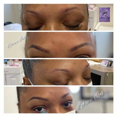 Powder Ombré Brows- initial application