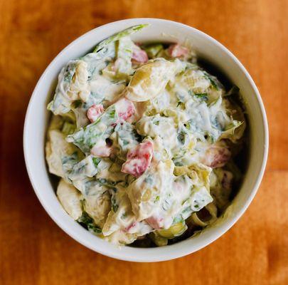 Pasta Salad. House pasta salad is a delicious side to any meal.