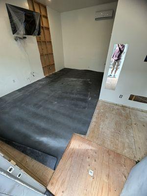 Reinstalling the floor after waterproofing treatment