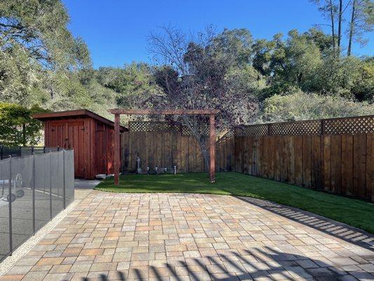 New pavers and fake grass