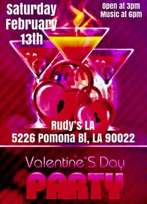 Teaser flyer for Valentine's Day at Rudy's LA