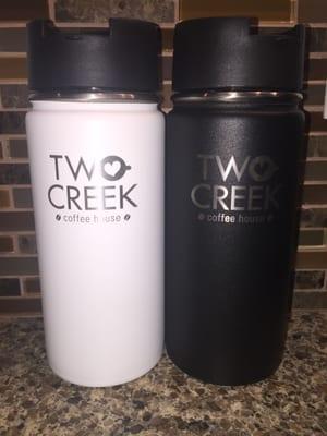 Partnered with Hydroflask to bring you the best on the go coffee mugs. Also get $.50 off your drink on Friday's with Two Creek Hydroflask.