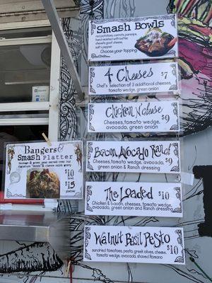 Menu, Tree Dog Roots Food Truck, Seminole Heights, Tampa