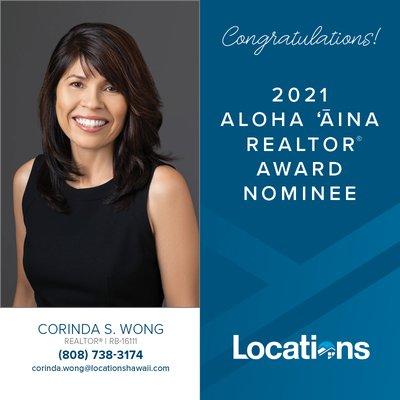 Corinda Wong - 2021 Aloha Aina Realtor Award Nominee