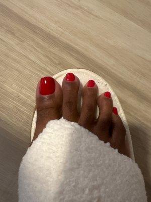 Perfectly Polished Red Pedicure by Jenny