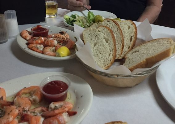 Greek salad and 1/2 pound peel and eat shrimp.