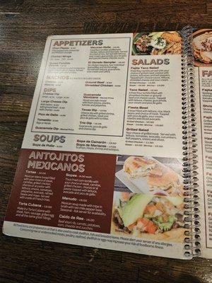 Very extensive menu....lots of choices!!