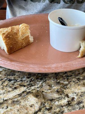 Baguette/ Sweet chowder   Bowl of Soup with Bread