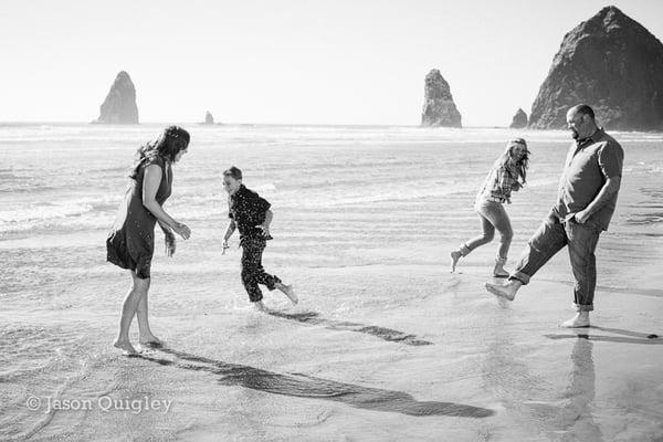 Cannon Beach family candid