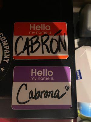 Name tag stickers