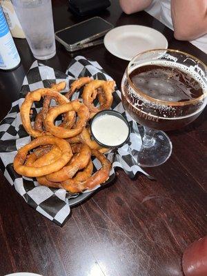 Onion rings with Belgian Ale