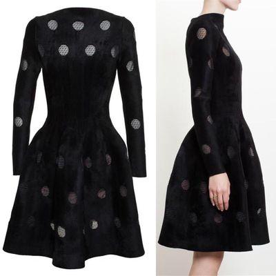 ALAIA Velvet Dot Jalousie Dress