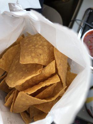 Full size chips included with takeout order