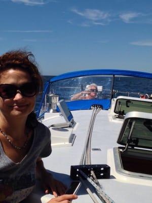 Relaxing sail along the coast