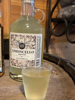 Limoncello shot and bottle (for sale)