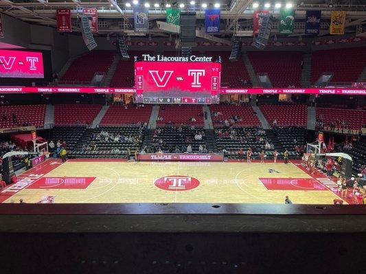 Basketball court view from section 213