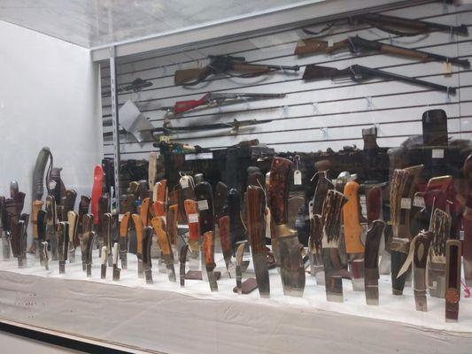 Antique swords and antique firearms as well as air guns and muzzleloaders. Too many cool things to mention.