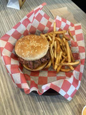 Original roast beef sandwich and fries