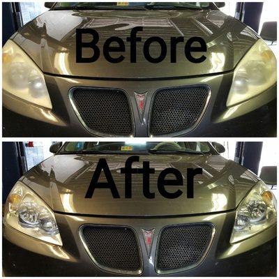 Headlight Restoration...  Customer stated that her lights weren't this clear when she bought the car!