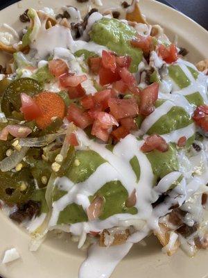 Nachos- With Beans, Cheese, Sour Cream & Guacamole