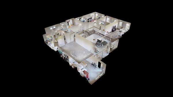 Doll house view of entire 3d virtual home.