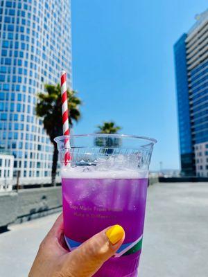 The Starry Night signature drink:  vodka, lemon juice and jasmine/butterfly pea syrup. Yum!