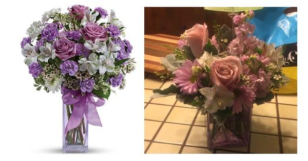 Website photo vs Delivered flowers