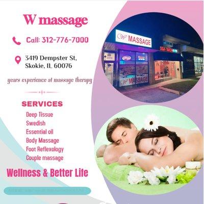 Our traditional full body massage in Skokie, IL
includes a combination of different massage therapies like 
Swedish Massage, ...