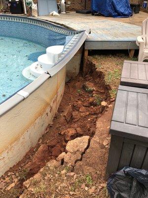 This is what happens when you hire Pool and Spa Depot to install a new Liner.  They will not take responsibility.  DO NOT USE THIS BUSINESS!