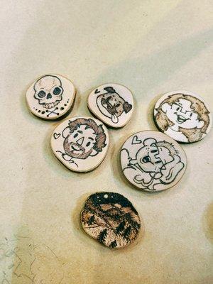 Wood Burned Magnets