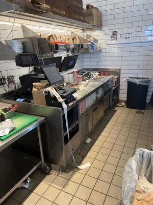 State of this place is just sloppy and no attempts to clean, no employees were around cleaning nor were they in restrooms.