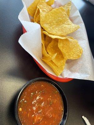 Small portion of Chips & Salsa