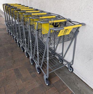 Shopping carts by the front door