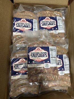 Frozen Lao Sausage now available $15 per pack