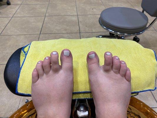 Pedicure- Snow Flake color! Love! (: