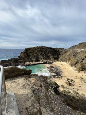 Blowhole hidden beach area