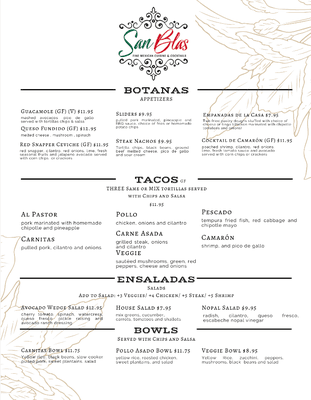 Menu Page 1